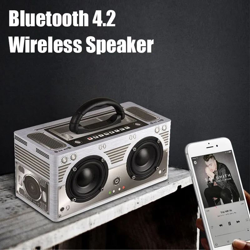 CLAITE W9 bluetooth динамик беспроводной портативный Открытый громкоговоритель в стиле ретро классический двойной громкий динамик 3000 мАч TF AUX FM радио динамик