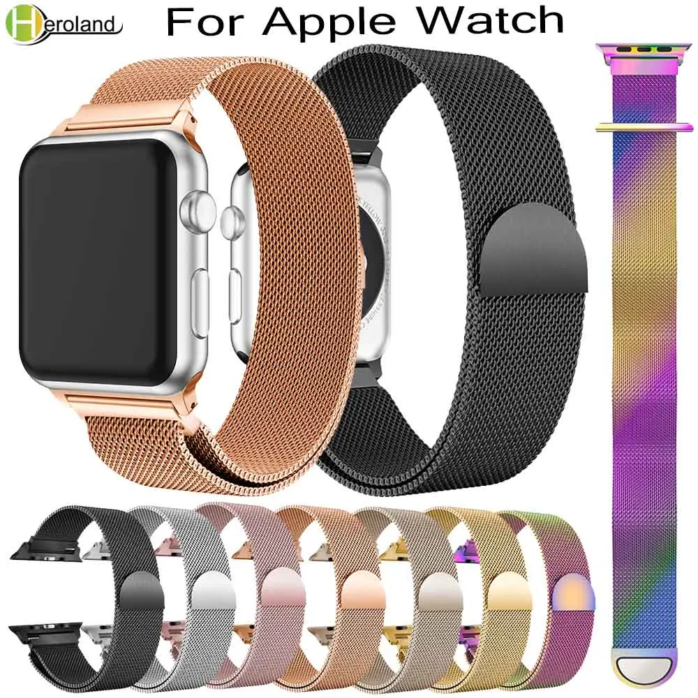 Миланский ремешок для Apple Watch series 1/2/3 42 мм 38 браслет из нержавеющей стали iwatch 4 40 44