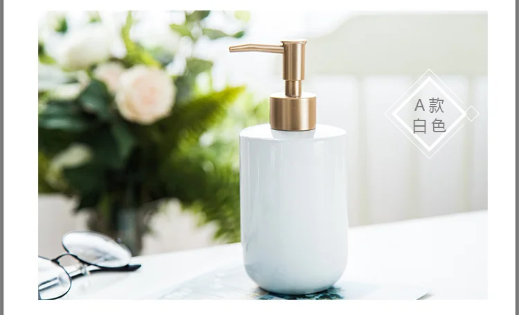 Ceramic bottles washing hand lotion shampoo bottles bathroom accessories set soap dispenser toothbrush