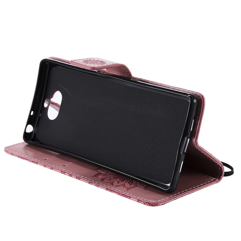 

Luxury Leather 3D Embossed Sunflower Phone Flip Wallet Soft Silicone Case Cover Shell Hull Coque Fundas for Sony Xperia XA3 XZ3