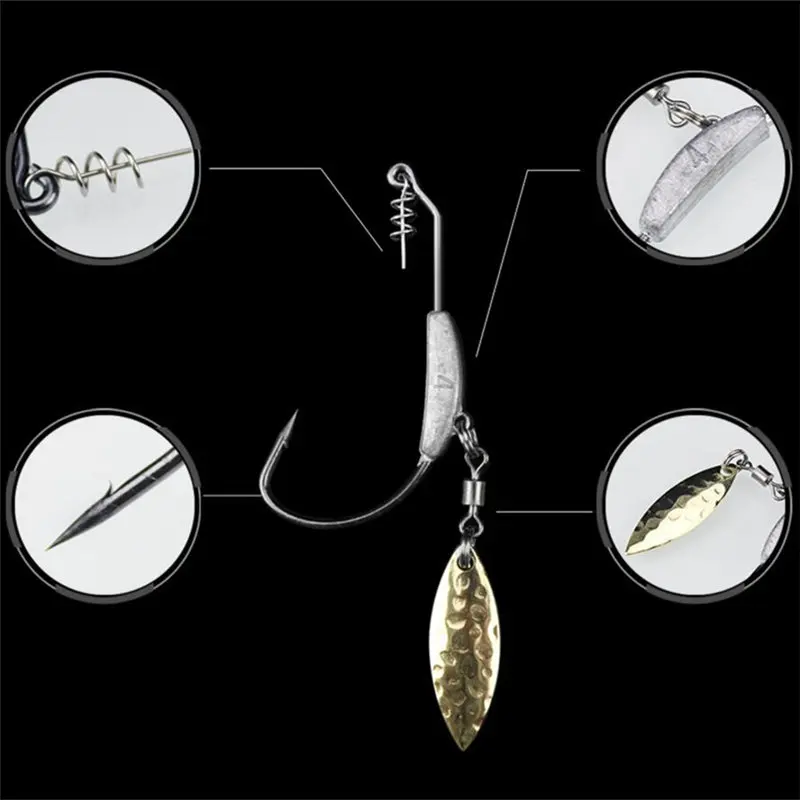 3 шт. карбоновый стальной крюк пружинный крючок плюс luster bass barb 4 5 г/5 г/7 2 г