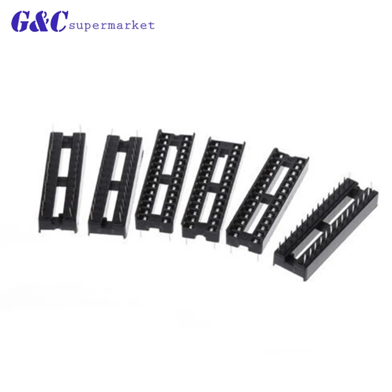 66 шт. узкий DIP IC Разъем адаптер PCB припоя Тип разъем комплект DIP6 DIP8 DIP14 DIP16 DIP18 DIP20 DIP24