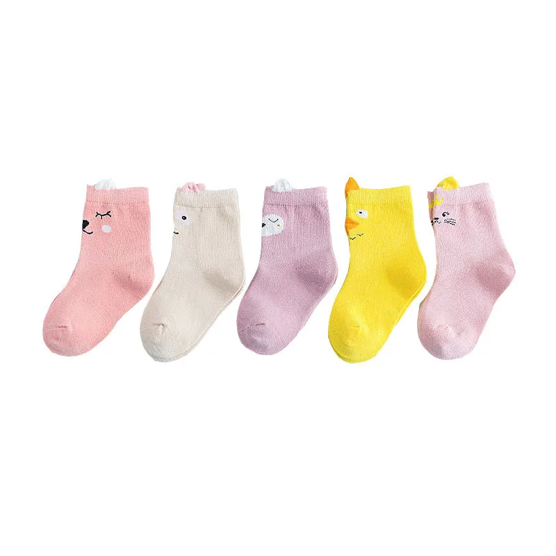 5 пар/лот детские носки с героями мультфильмов Нескользящие хлопковые для