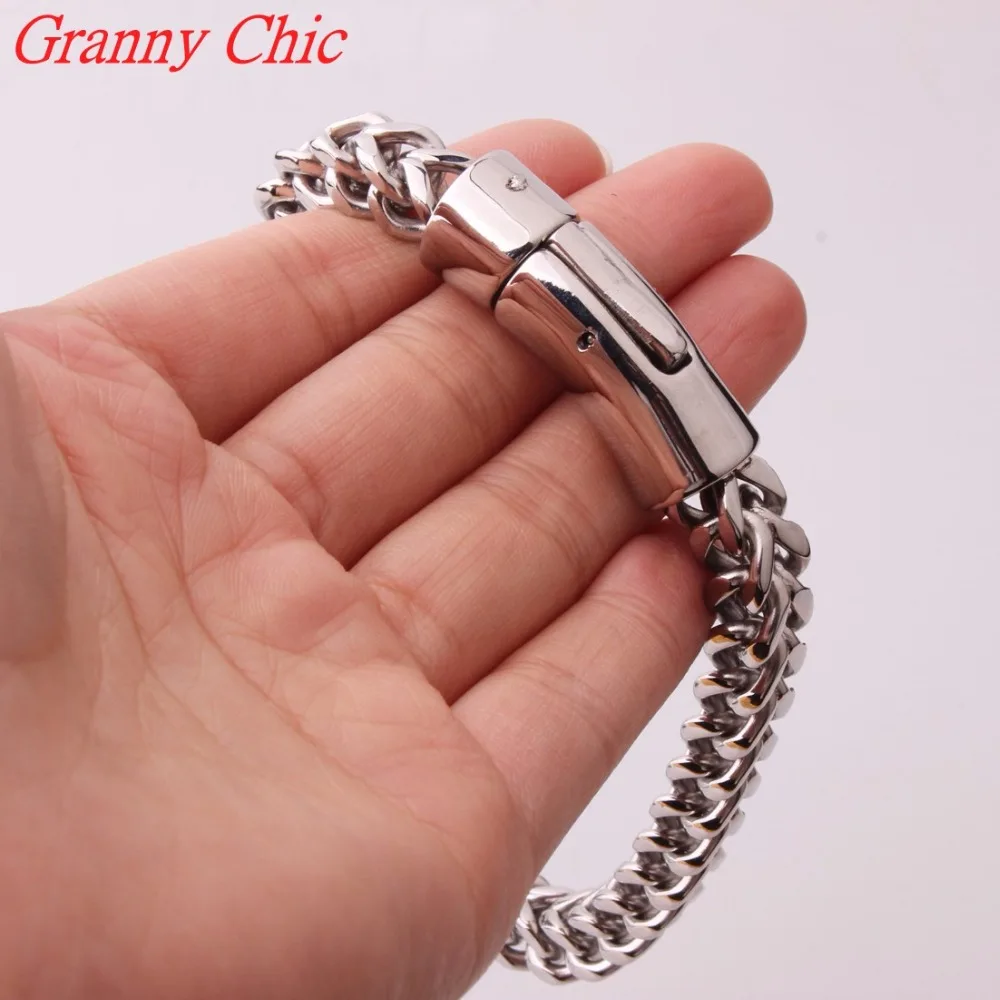 Granny Chic бренд 8 мм ширина змея Фигаро или коробка Роло цепи 316L нержавеющая сталь браслет мужские браслеты для мальчиков для жестких парней