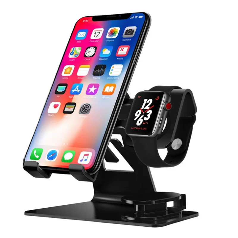 Новинка хит 2 в 1 Алюминиевая Подставка для зарядного устройства iPhone Apple Watch