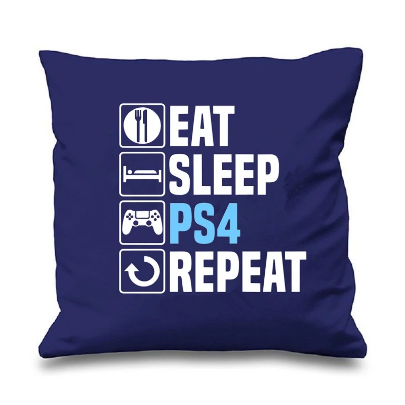 Новинка игровой подарок наволочка с надписью Eat Sleep для PS4 Playstation Repeat Geek забавные