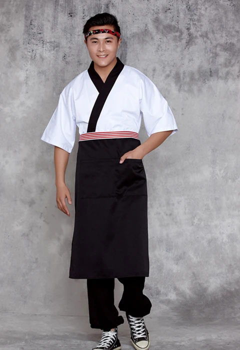 Унисекс Японский Корейский стиль средний рукав шеф повара Униформа Топ