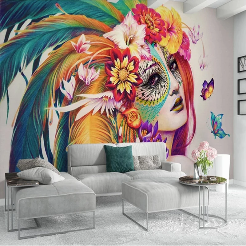Custom 3D Photo Wallpaper Creative Hand Painted Colorful Butterfly Beauty Art Wall Painting Living Room Bedroom Study Room Decor