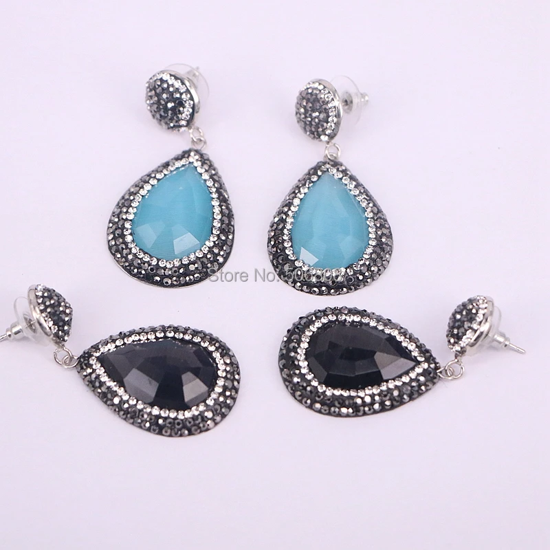 10Pairs Zyunz Jewelry Cut facet pave crystal stones drop dangle earrings for women summer fashion charm earring jewelry | Украшения и