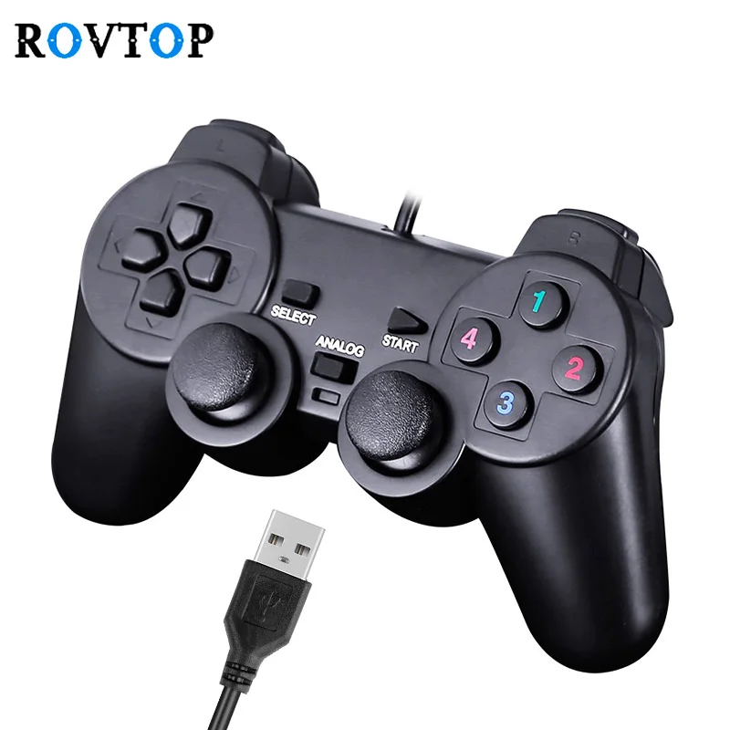 ПК проводной геймпад игровой USB контроллер Двойной вибрационный шок для