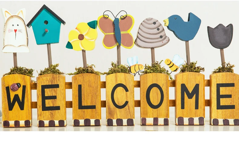 Бесплатная доставка добро пожаловать дверная табличка Long-39cm большой модный