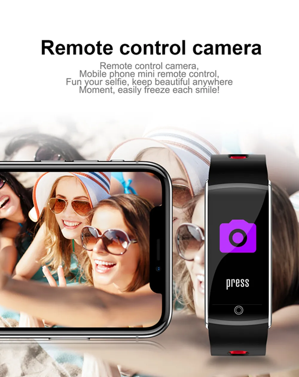 F10 умный цветной экран фитнес-трекер умный Браслет IP67 водонепроницаемый пульт дистанционного управления спортивный браслет для Android iOS