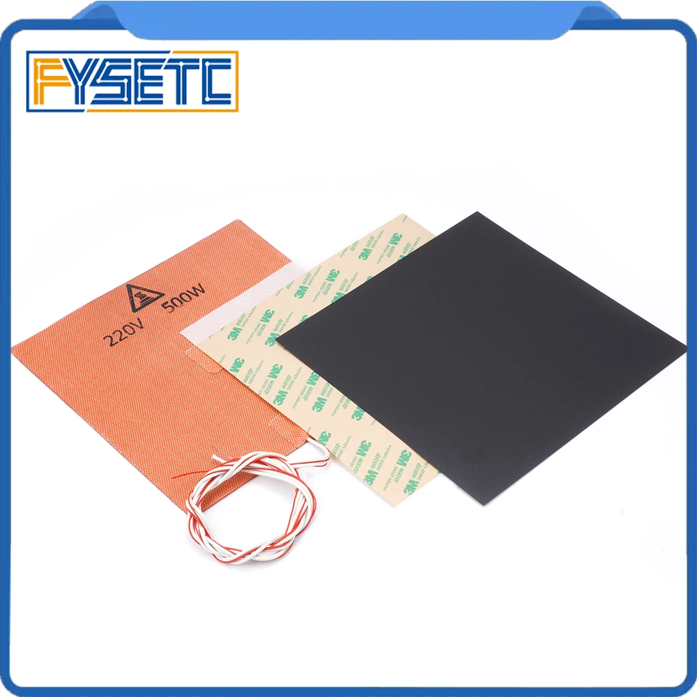 200X200mm 220V 500W силиконовый нагреватель Pad + 0 5/0 8/1 мм матовый черный строительный