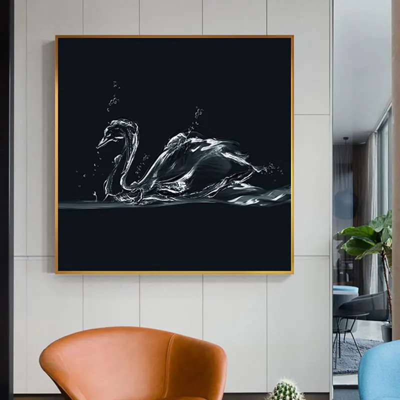 Современный Настенный декор для гостиной абстрактная черно-белая Хрустальная