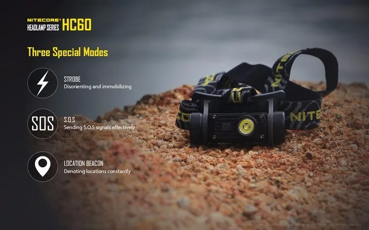 Топ продаж NITECORE налобный фонарь CREE XM-L2 U2 1000LM водонепроницаемый налобный фонарь HC60 HC60W с 18650 батареей для кемпинга и путешествий