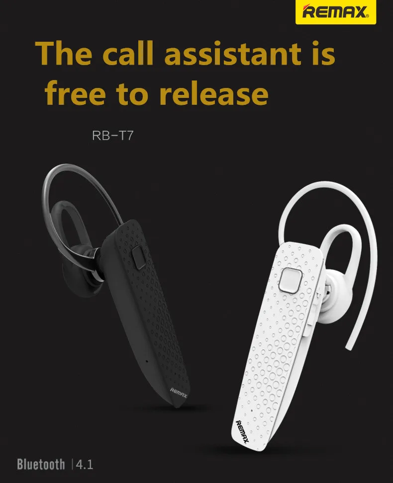 REMAX / Rui Bluetooth гарнитура 4 1 брендовая беспроводная Висячие Наушники T7 bluetooth для iPhone