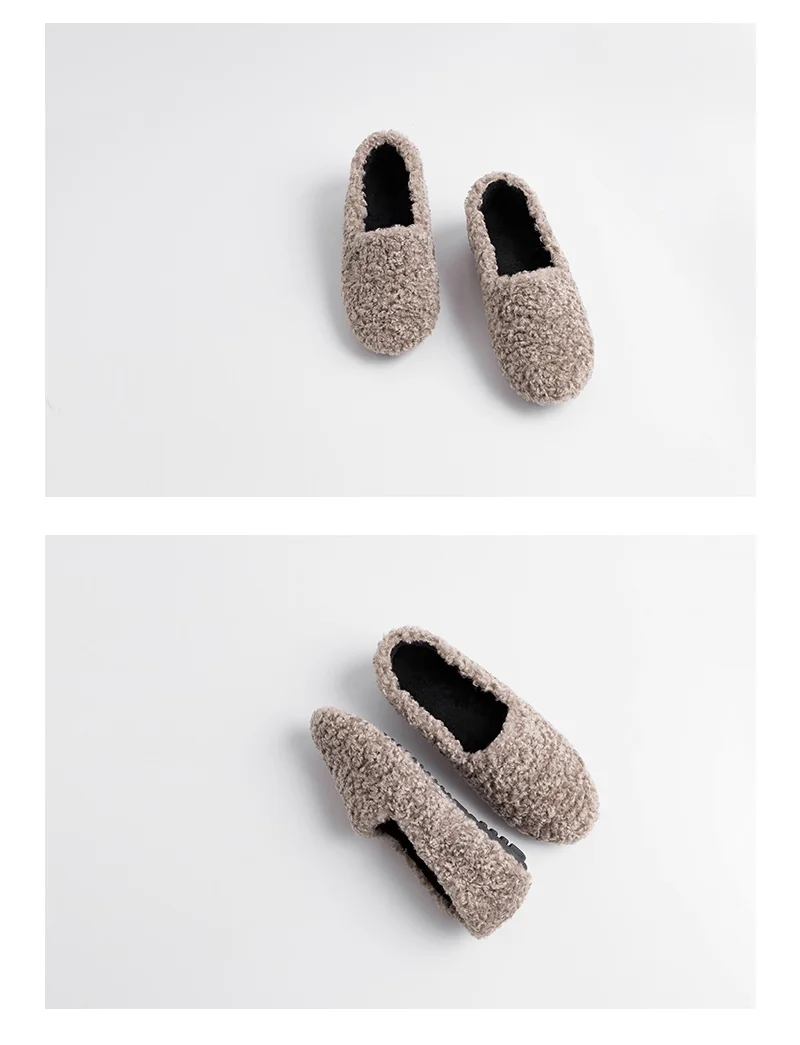 winter women real sheep fur loafers curly furry soft casual flat snow vacation non-slip cute young ladies luxury fashion shoes