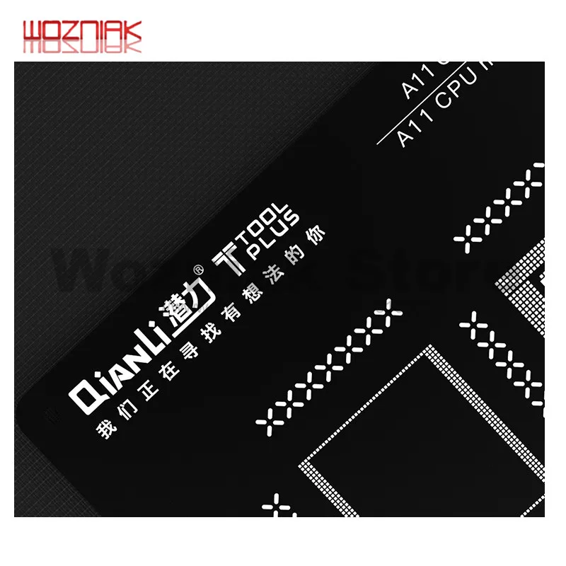 Qianli квадратное отверстие черный трафарет для ЦП реболлинга iPhone A7 A8 A9 A10 A11 модуль |