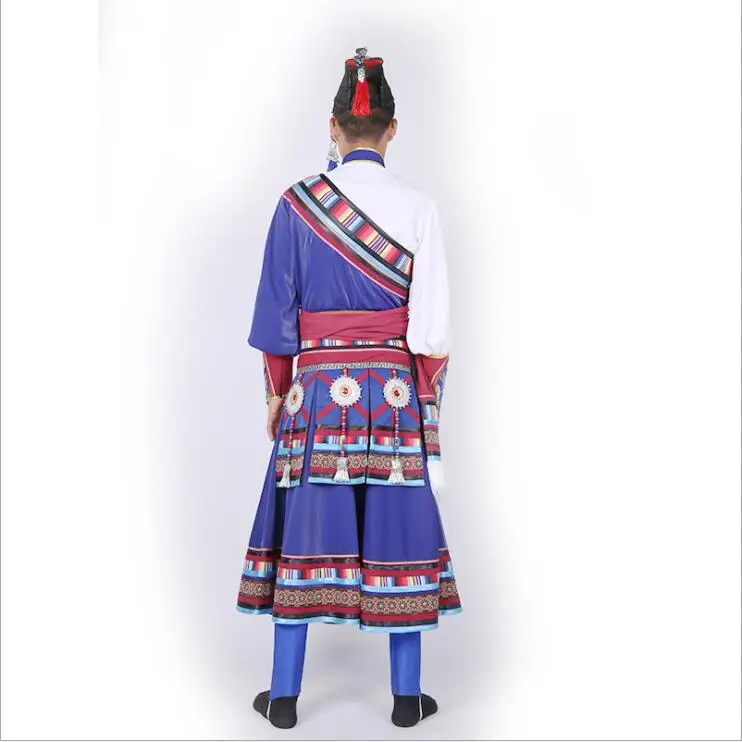 

Spring Tibetan Dance Garment China Ethnic Minority Man Autumn Tibet Race Outfit Standard Quality Traditional Handicraft Clothing