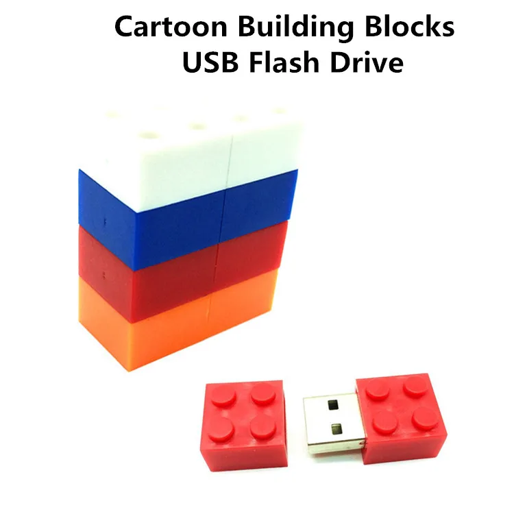Pendrive мультфильм строительные блоки usb 2 0 флэш накопитель силиконовый 4 ГБ 8 16 32 64