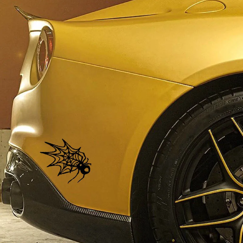 YJZT 19CM*13.6CM Spider Web Car Funny Vinyl Decal Sticker Black/Silver C19-0308 | Автомобили и мотоциклы