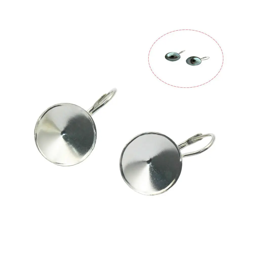 Beadsnice 925 ювелирные изделия из серебра серьги круглые серьга в виде чашечки заготовки для удлиненный кристалл Подходит 12x12x5 мм для женщин серьги ID31094