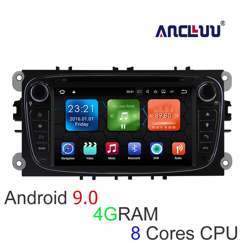 4G RAM Android 9 0 автомобильный DVD для Ford Focus 2/Mondeo/S MAX/C MAX/Galaxy Радио gps навигатор bluetooth wifi