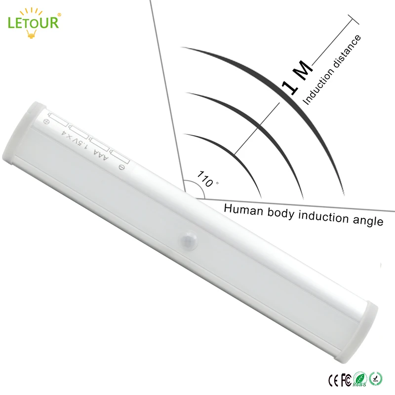 Беспроводной настенный светильник с датчиком движения 5 Вт 10 светодиодный