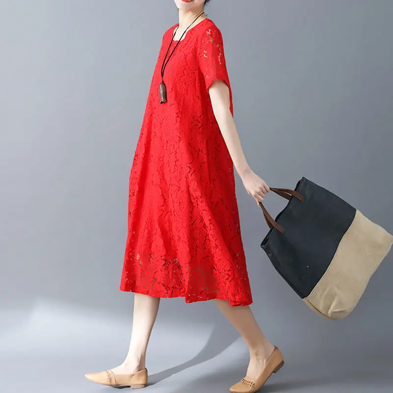 Женское платье большого размера розовое белое черное с о вырезом длинное летнее