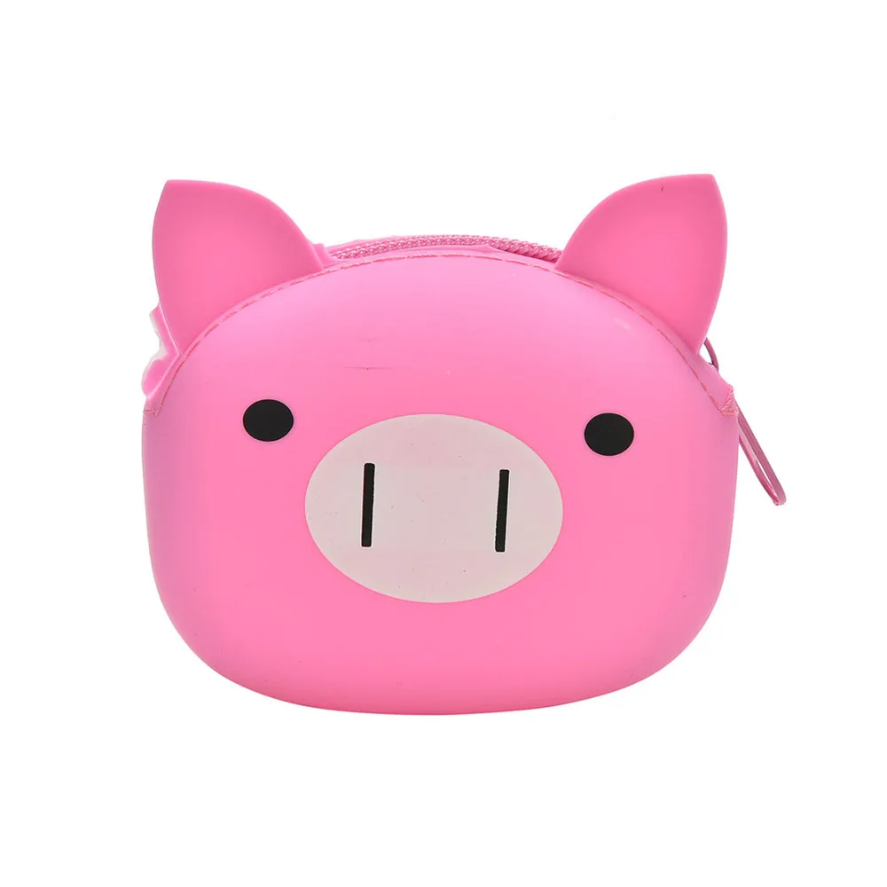 pig 1 шт Девушки 3D мультфильм Животные Конфеты цветная Монета Сумки ключницы для женщин и детей милые мини портмоне для наушников - Цвет: pig