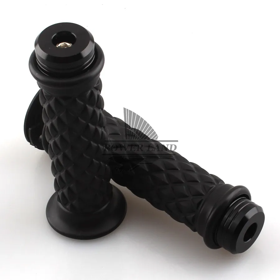 Черные заглушки для бара + руль руля с черными бриллиантами открытым стержнем 7/8