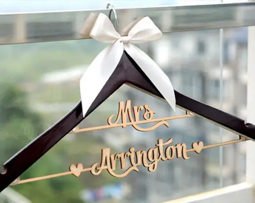 Подгоняемая деревянная Свадебная Вешалка с именем Персонализированная датой и