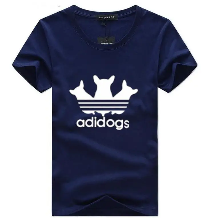 Мужские топы рубашки новинка 2019 летняя забавная Футболка с принтом Adidogs Мужская