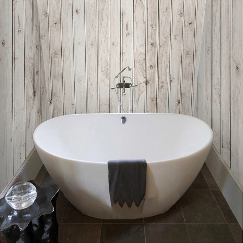 Современная Настенная 3d наклейка в ванную комнату на заказ фотообои с деревянной