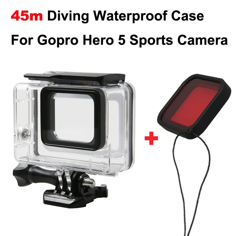 45 м Дайвинг Go pro Hero 7 6 5 корпус Водонепроницаемая защитная рамка + красный фильтр
