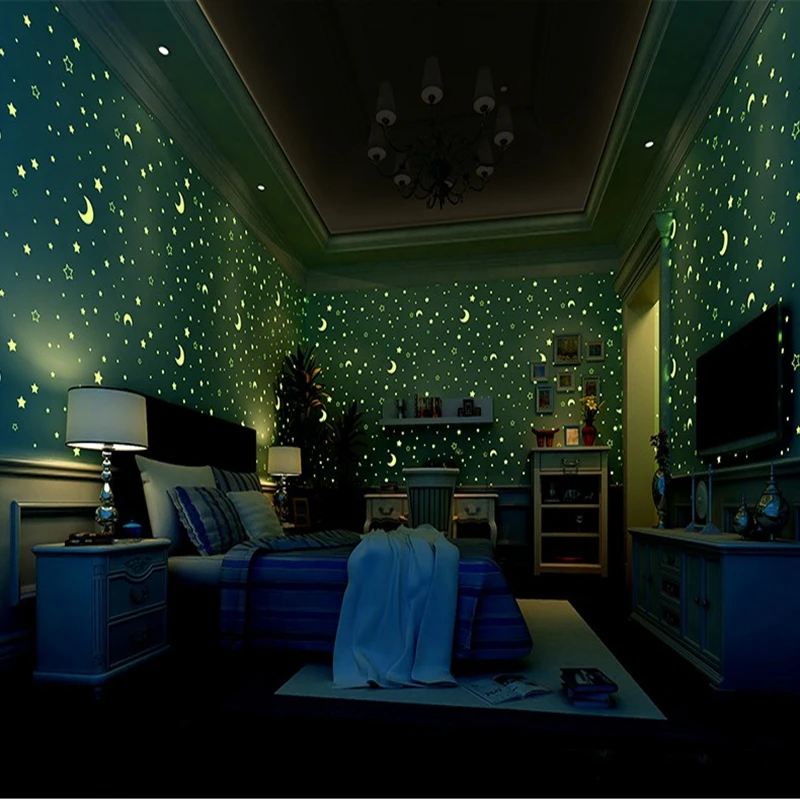 

Обои Youman 3D светящиеся в рулоне звезды и луна для мальчиков и девочек детская комната для спальни потолочный флуоресцентный обои для дома