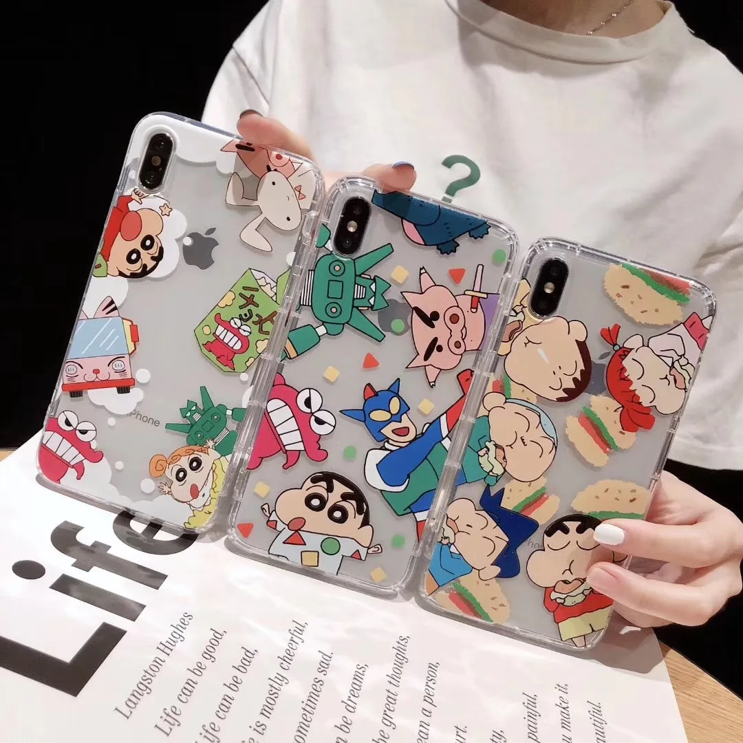 Японский милый Аниме Crayon Shinchan Ultraman чехол для телефона для iPhone 11 Pro Max X XS Max XR 8 7 6 S Plus прозрачный ТПУ задний Чехол Fundas