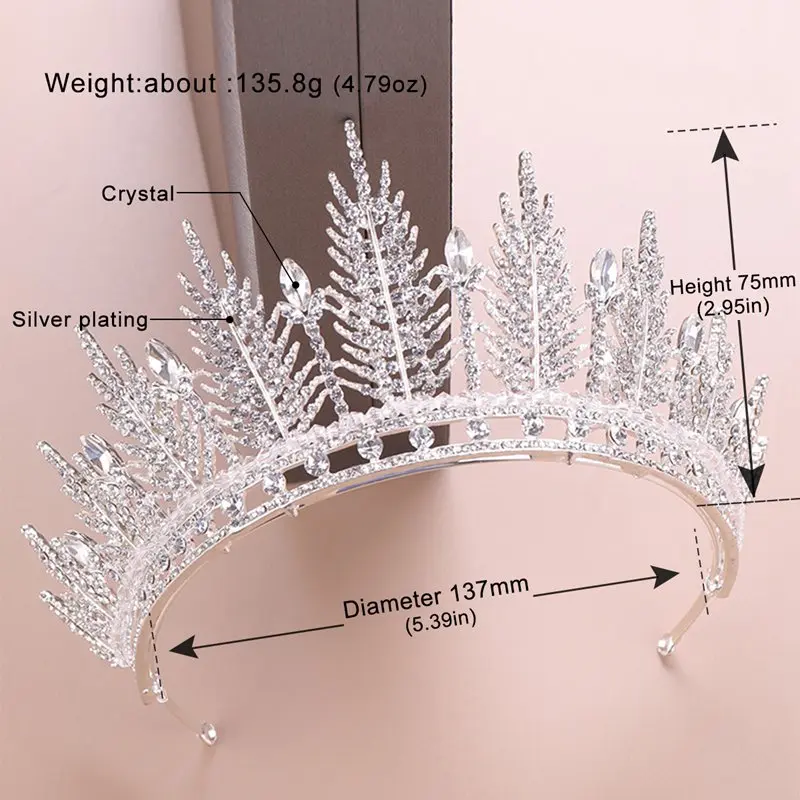 Minlover золото/серебро цвет барокко сверкающие хрустальные свадебные диадемы