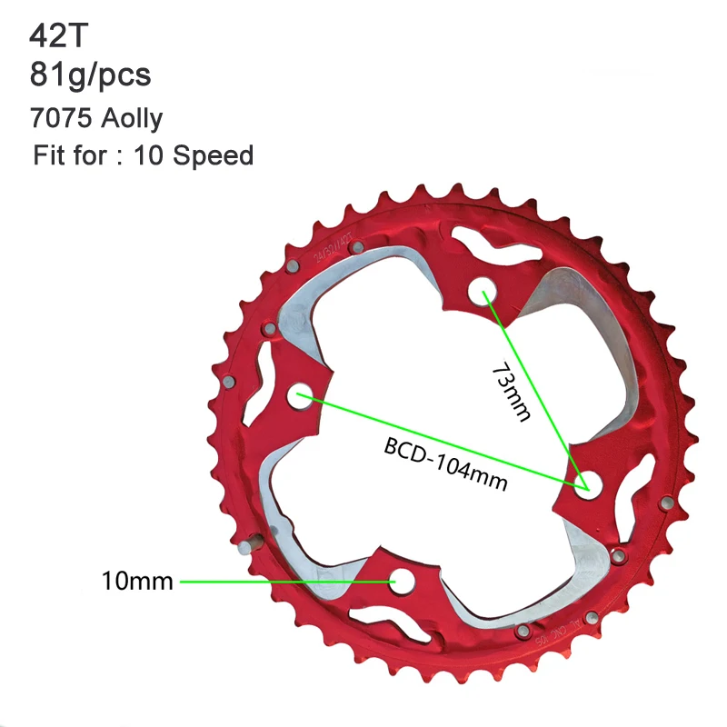 22T 32 т 42 44 т 48 7/8/9/10 Скорость MTB складывающийся BMX велосипед шатун для дорожного велосипеда диаметра окружности болтов(диск зубчатое колесо цепной передачи зуб срез ремонт Запчасти