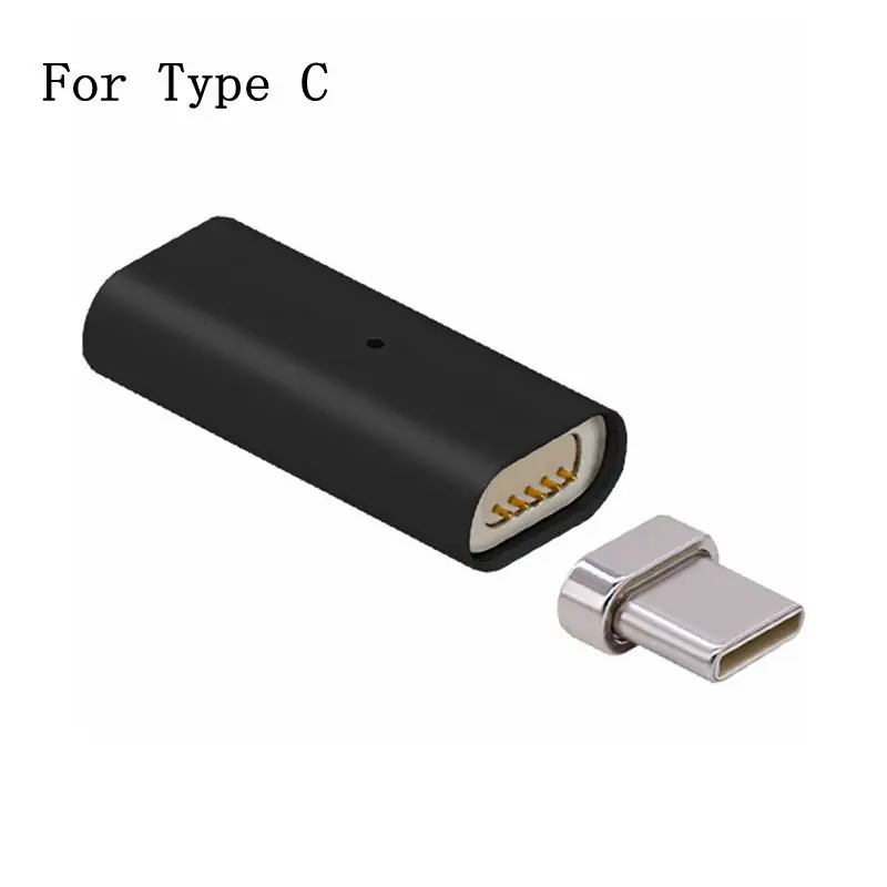 black type c Магнитный адаптер Micro USB Магнитный зарядное устройство конвертер для магнитной зарядки дата кабель для Iphone samsung мобильный телефон адаптер - Тип штекера: black type c