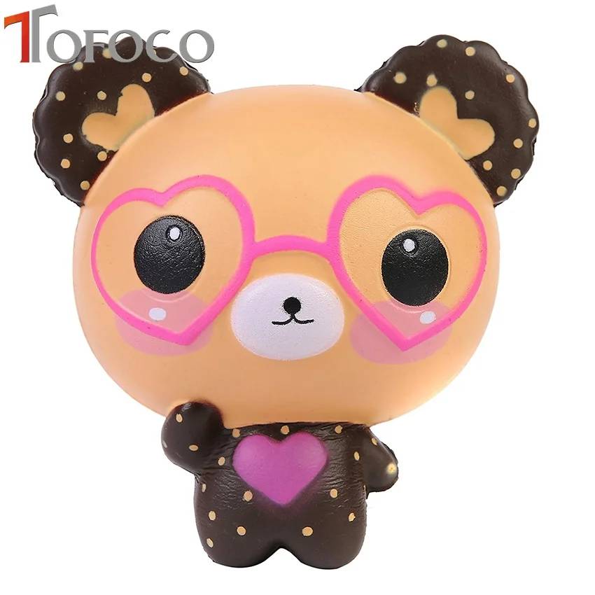 TOFOCO 12 см милые очки Kawaii Медвежонок сжимаемые Джамбо медленно поднимающиеся
