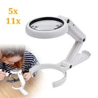 physical imaging handheld foldable led folding light magnifier portable 5x 11x magnifying circuit board welding