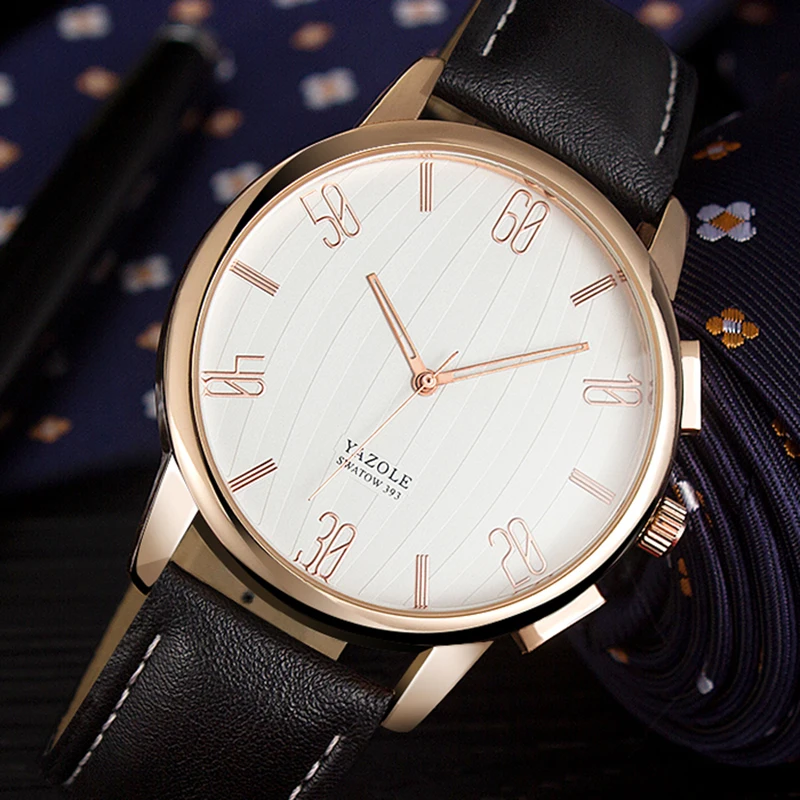 Мужские брендовые Роскошные наручные часы YAZOLE водонепроницаемые Модные Часы