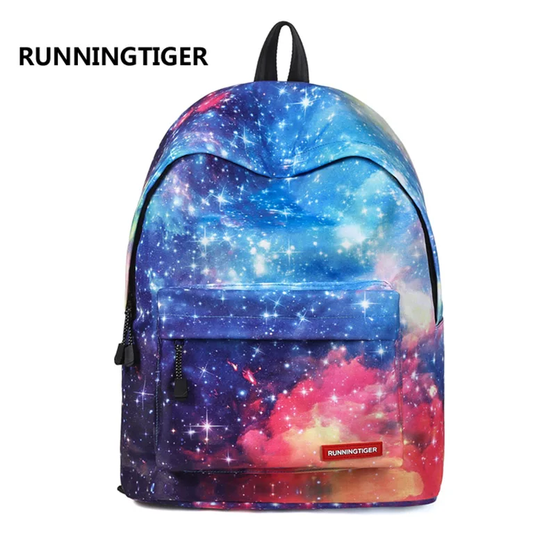 Женский рюкзак RUNNINGTIGER Stars Universe Space с принтом дышащие и вместительные школьные