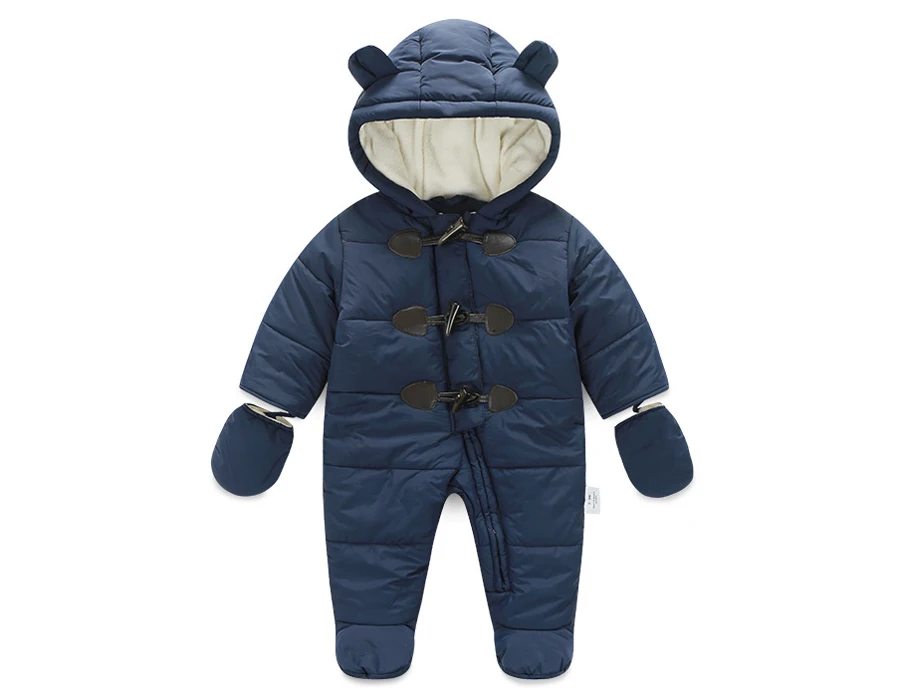 B01 Navy Blue IYEAL детские комбинезоны, зимняя плотная одежда для альпинизма теплый комбинезон для новорожденных мальчиков и девочек, модная верхняя одежда с капюшоном для детей от 0 до 24 месяцев - Цвет: B01 Navy Blue