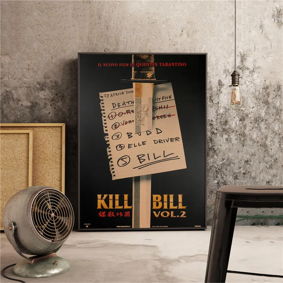 Плакат с фильмом "KILL BILL", винтажная живопись, Настенная Наклейка для дома, кафе, бара, античное украшение, Классический плакат с фильмом, 45,5x31,5 см