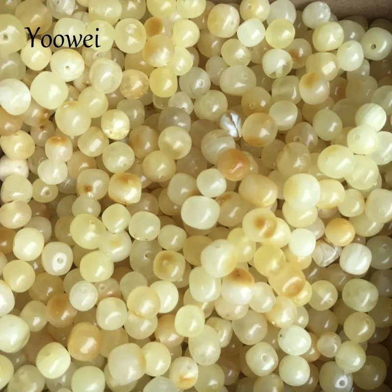 Yoowei зеленый, желтый бисер драгоценный камень diy для ребенка кулон при прорезывании зубов делая Прибалтики Натуральный Янтарный свободные бусины оптом