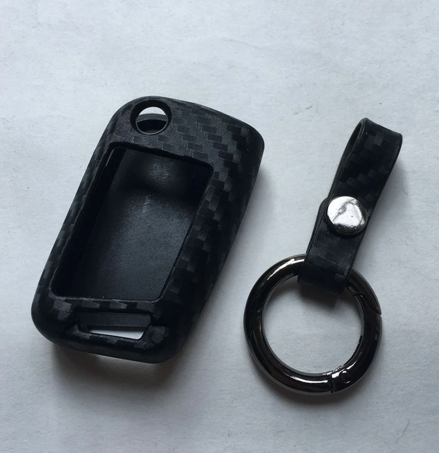 Car Carbon Fiber Key Case Cover Holder For VW Golf 7 MK7 Tiguan Touran T-ROC Skoda Octavia A7 Kodiaq RS Seat Leon Ibiza | Автомобили и