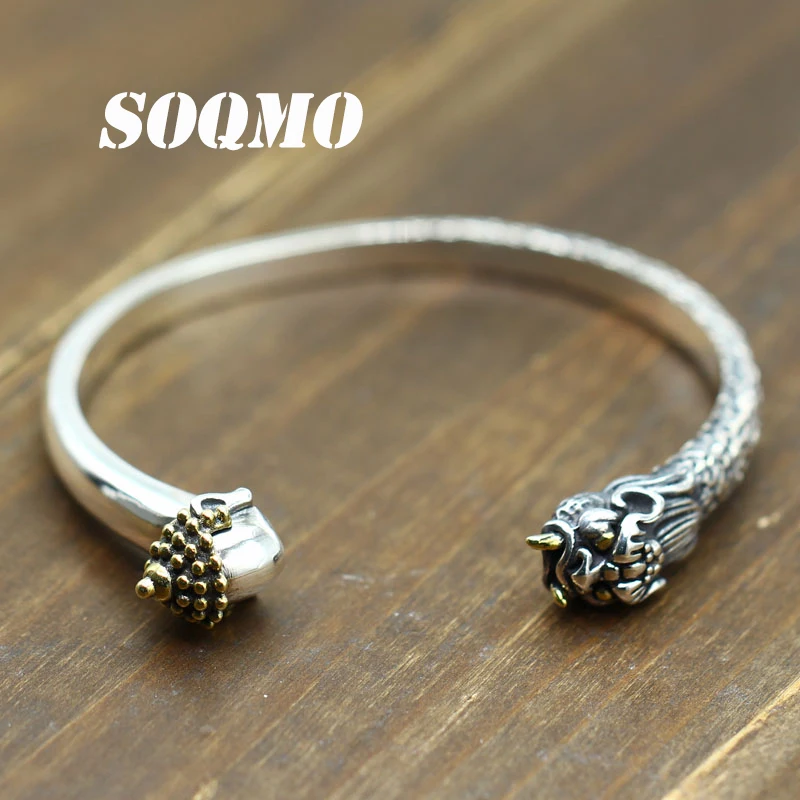 Мужские браслеты SOQMO Будда победила дьявола 100% реальное искусственное