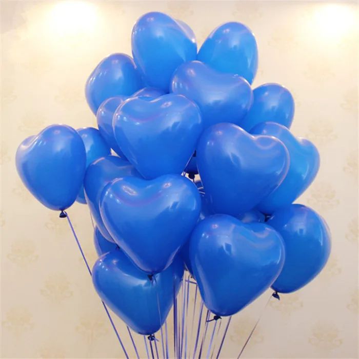 B14 Blue Heart 5 шт синие фиолетовые латексные воздушные шары «сердце» детские украшения для дня рождения Детские свадебные шары надувные воздушные шары для мальчиков - Цвет: B14 Blue Heart